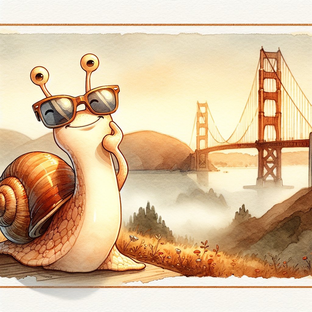 Snail at the Golden Gate Bridge - San Francisco